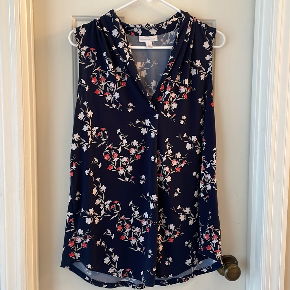 Charter Club sleeveless floral blouse